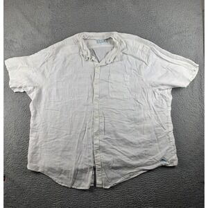 Tommy Bahama Relax Linen Shirt Mens 4XB White Button Down Short Sleeve Beachy